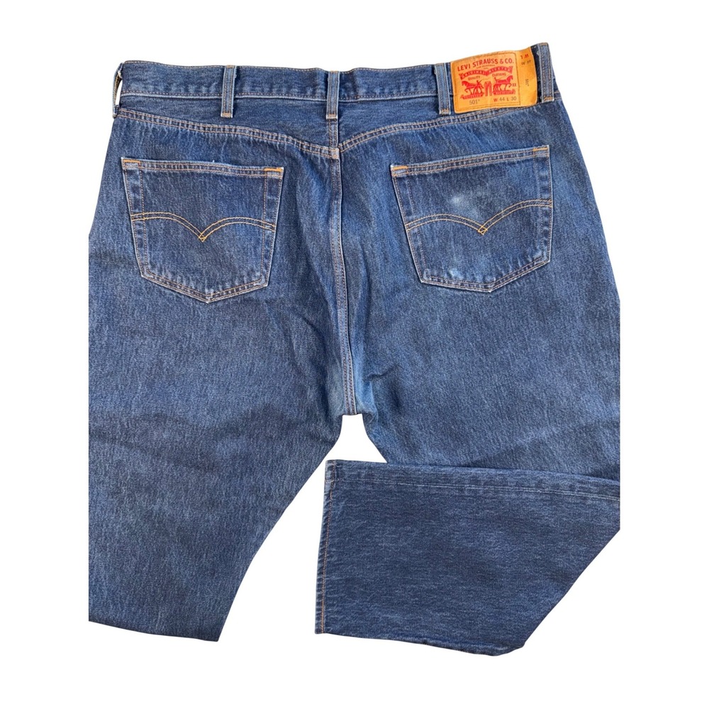 Levis 501 Original Fit  Blue Straight Leg Button‎ Fly Denim Jeans 44x 27